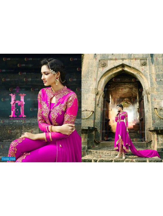 7108E Afreen Pink Leo Party Designer Wear