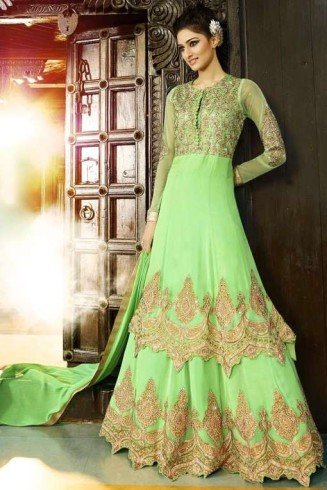  Light Green Designer Dress Maxi Gown  