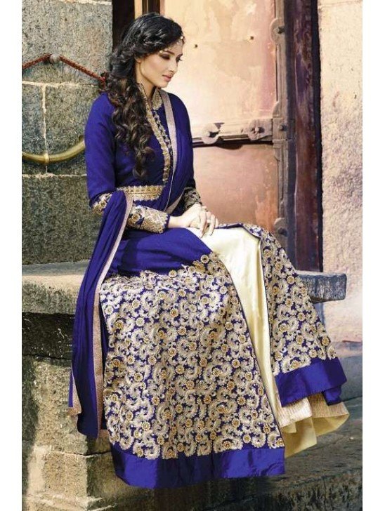 7106 BLUE AAFREEN DESIGNER LEHENGA STYLE ANARKALI SUIT