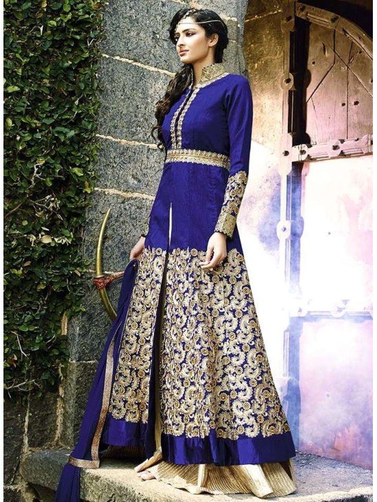 7106 BLUE AAFREEN DESIGNER LEHENGA STYLE ANARKALI SUIT