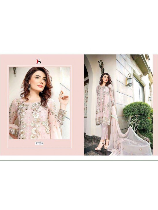 ZDS17003 PINK BAROQUE 2 BY DEEPSY GEORGETTE PAKISTANI STYLE SUIT