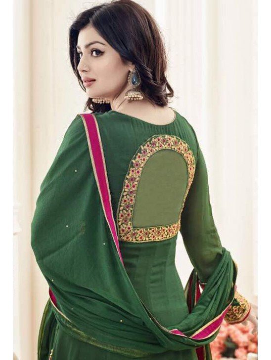 Green Fancy Embroidered Anarkali Gown
