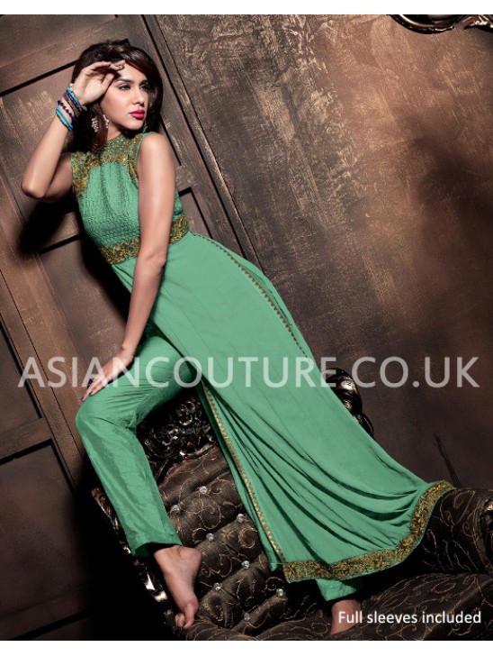 Gorgeous Green Designer Salwar Suit Indian Party Dress