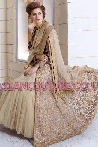 Z-12003 ORIGINAL BEIGE ZOYA WEDDING DRESS (5 Piece suit)