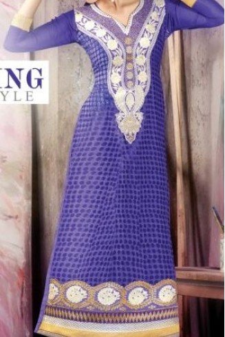Purple Velvet Brasso Embroidered Long Sleeves Salwar Kameez Suit (purple)