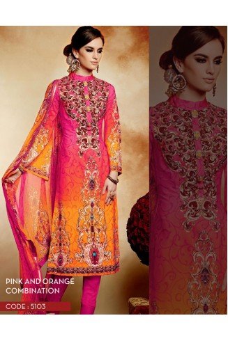 Pink and Orange Heer 2 By Kimora Party Wear Designer Dress