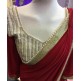 Z1 Stunning Georgette Pearl Embroidered Saree with heavy pearl blouse