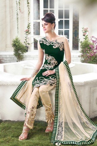 ZE10001 Green Zoya Splash Wedding Wear Dress (replica)