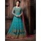 4302 SKY BLUE "CELEBRITY ISSUE” FLOOR LENGTH EMBROIDERED ANARKALI SUIT