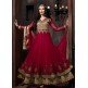 4301 RED "CELEBRITY ISSUE” FLOOR LENGTH EMBROIDERED ANARKALI SUIT