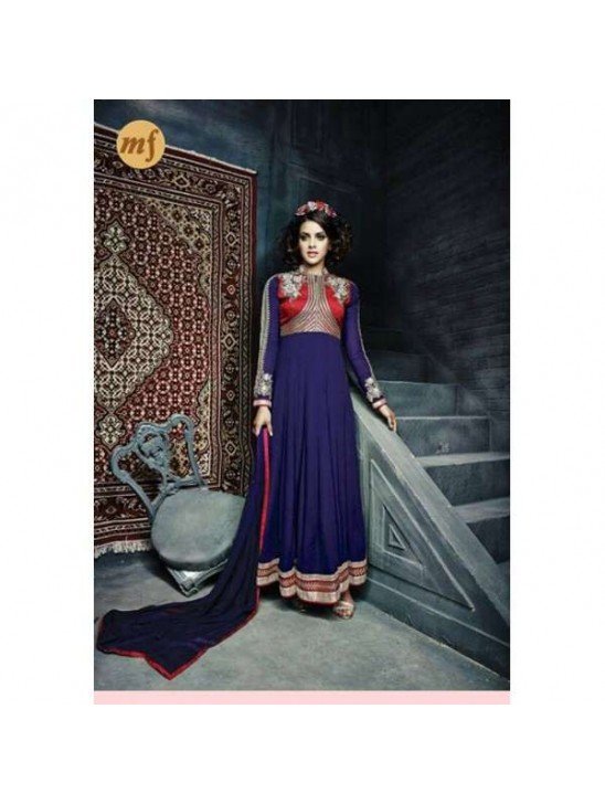 Blue Stunning Hariette Anarkali Salwar Suit 56009