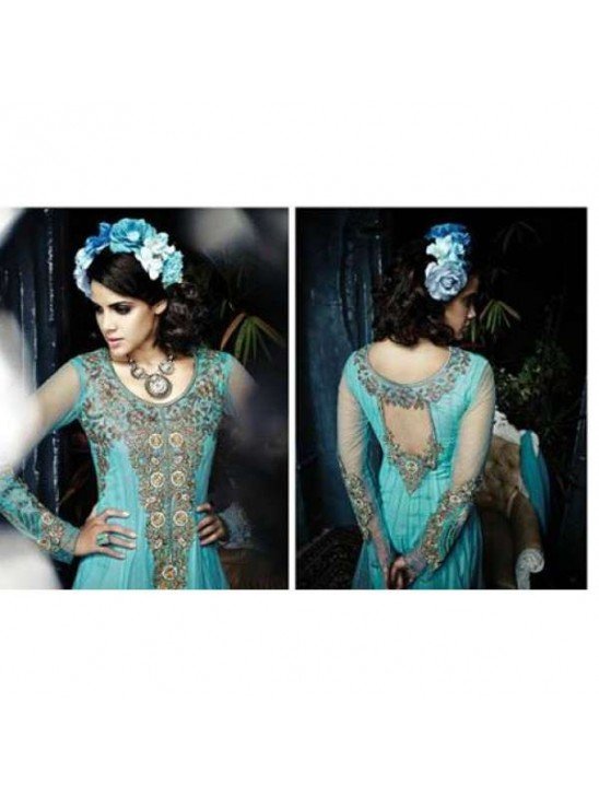 Light Blue Stunning Hariette Anarkali Salwar Suit 56017