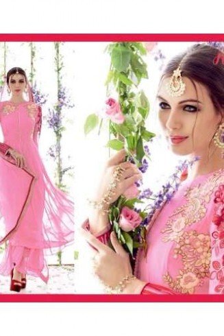 5307 Pink And Red Floral Heer Designer Suit 