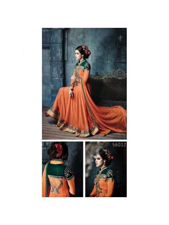 Orange Stunning Hariette Anarkali Salwar Suit 56012