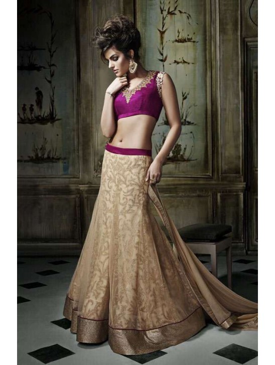 Purple & Gold Indian Wedding Lehenga