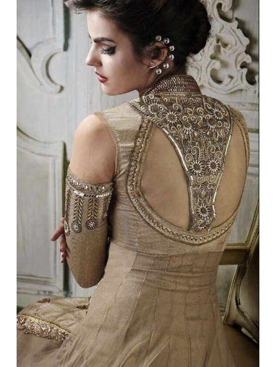 Beige Khwaab Aura wedding Anarkali Gown (KH-8006)