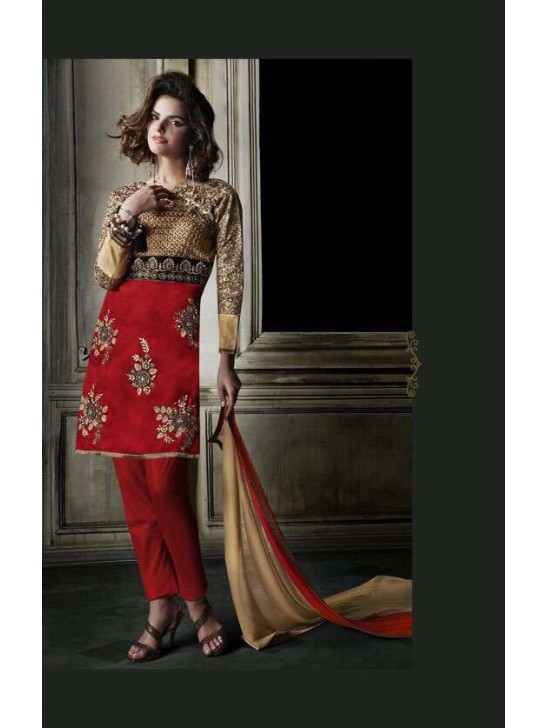 Red & Gold Ethnic Salwar Suit Indian Party Wear Dress