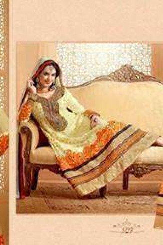 Cream Zisa Designer Party Anarkali Suit 