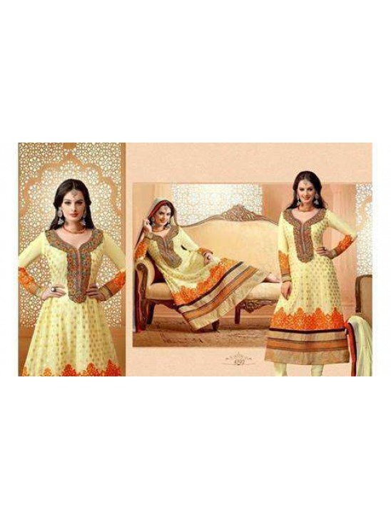 Cream Zisa Designer Party Anarkali Suit