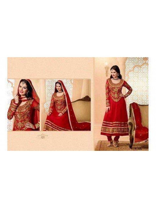 Red Zisa Designer Party Anarkali Suit