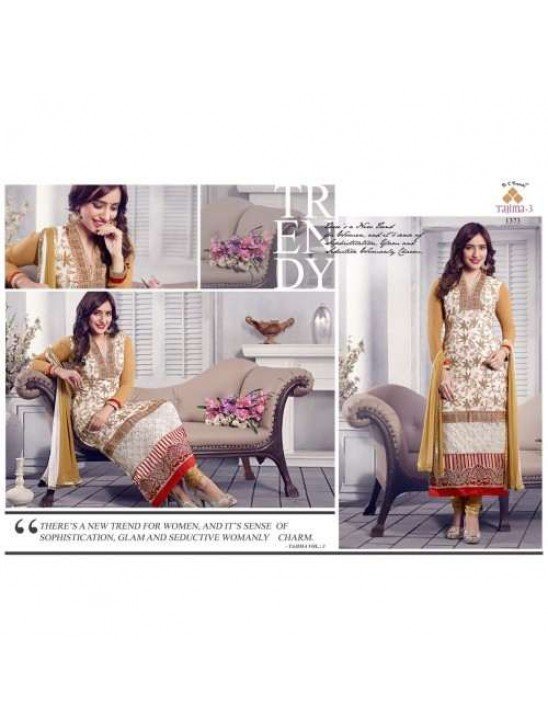 White and Gold NEHA SHARMA TAJIMA 3 PARTY WEAR GEORGETTE SALWAR SUIT