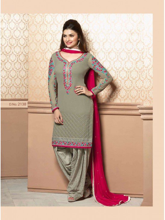 Grey Indian Patiyala Salwar Kameez Desi Wedding Suit