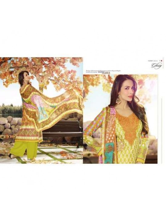 Yellow Malaika Arora Khan Lawn Summer wear Salwar Kameez