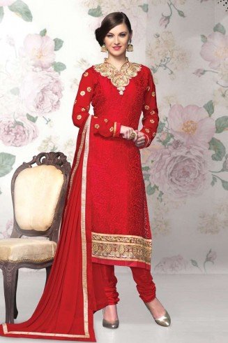 Hot Red Dress Party Outfit Indian Suit
