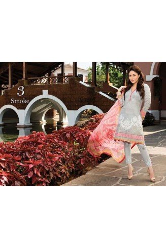 Faraz Manan Grey & Pink Lawn Crescent Summer Suit 2015