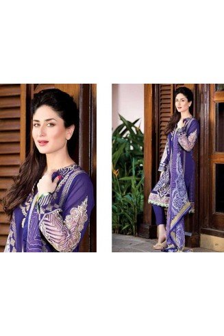 Faraz Manan Purple Lawn Crescent Summer Suit 2015