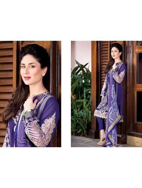 Faraz Manan Purple Lawn Crescent Summer Suit 2015