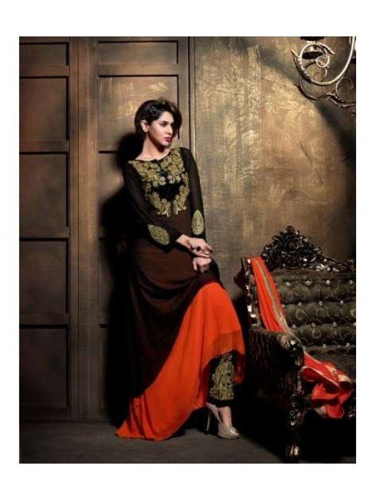 Black Floor Length Anarkali Dress Designer Wear