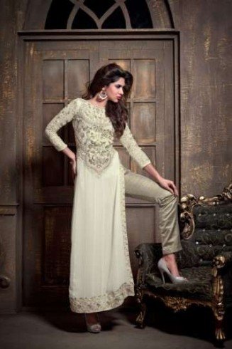 M2103 Off White DEBONAIR WITH MASKEEN WEDDING WEAR DESIGNER DRESS