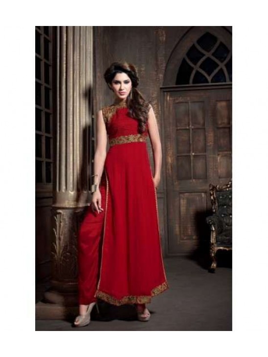 ZMA2108 Red DEBONAIR WITH MASKEEN WEDDING WEAR DESIGNER DRESS