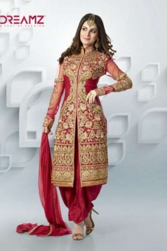 Red DREAMZ VOL-4 WEDDING WEAR SHALWAR KAMEEZ 