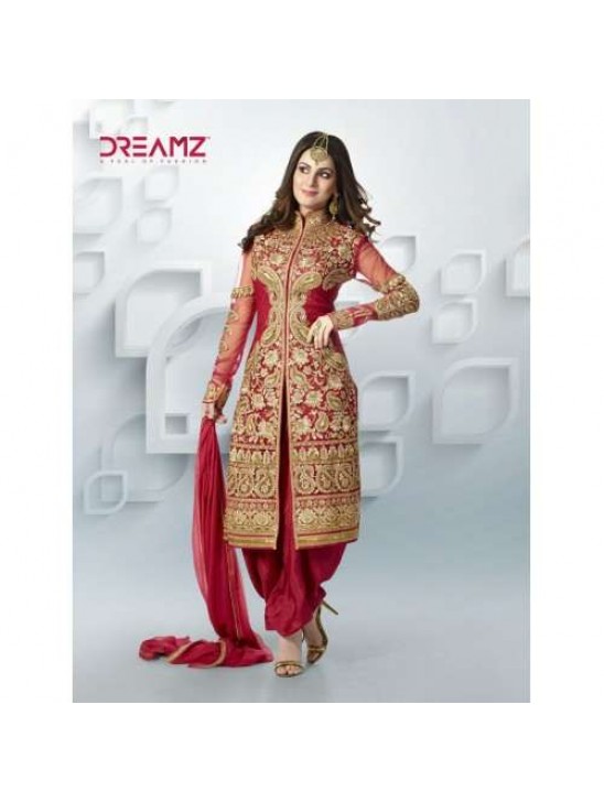 Red DREAMZ VOL-4 WEDDING WEAR SHALWAR KAMEEZ