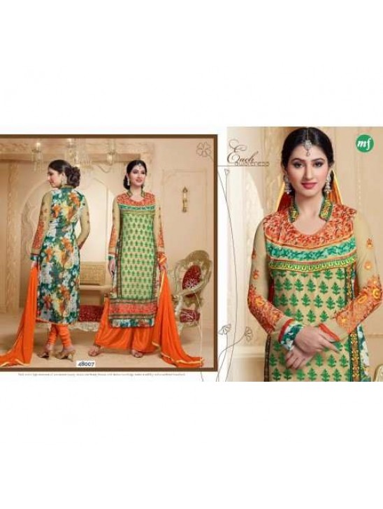 Orange and Green HASEENA 2 PARTY WEAR SHALWAR KAMEEZ