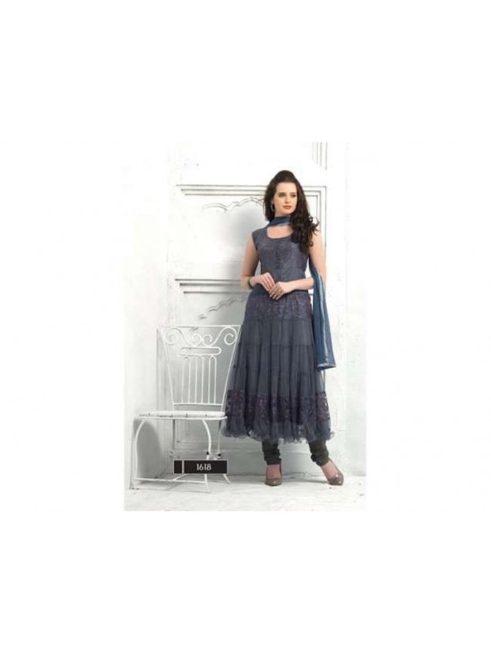 Black Summer Wear Casual Salwar Suit(Dark Grey)