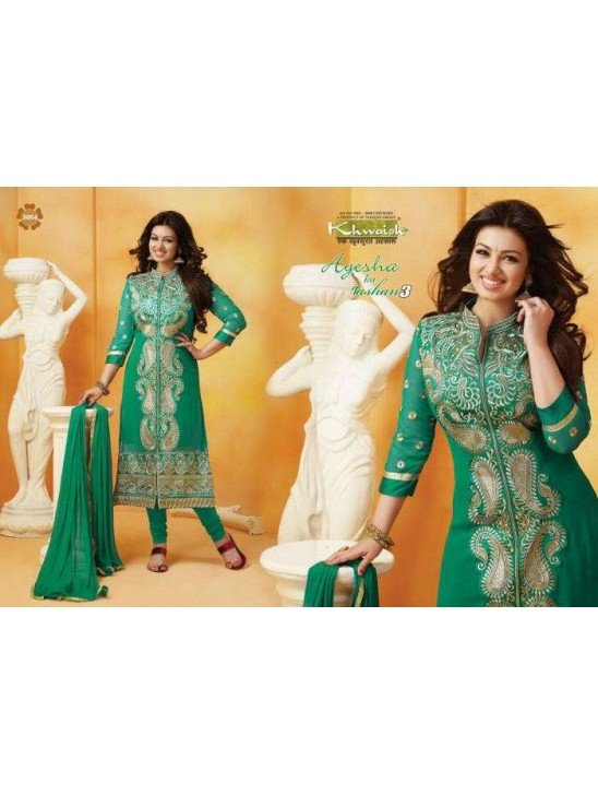 Green AYESHA TAKIA "Tashan" PARTY WEAR SHALWAR KAMEEZ