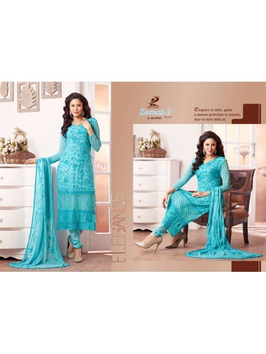 Blue ZEENAT 2 CASUAL WEAR CHIFFON SALWAR SUIT