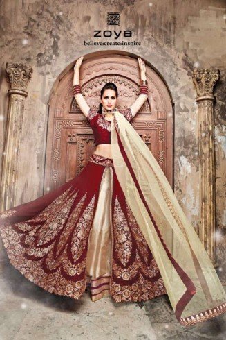 Maroon Sapphire Lehenga Pakistani Bridal Anarkali Dress
