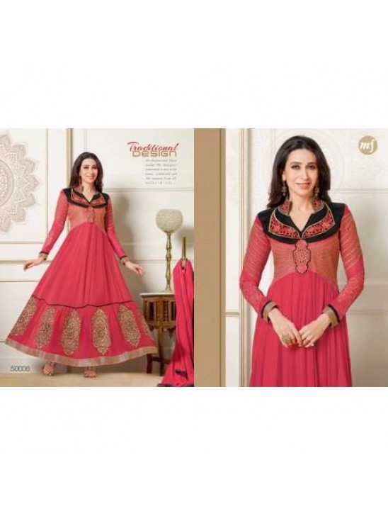 Pink and Black KARISHMA KAPOOR ELIZA 5 HEAVY EMBROIDERED DRESS