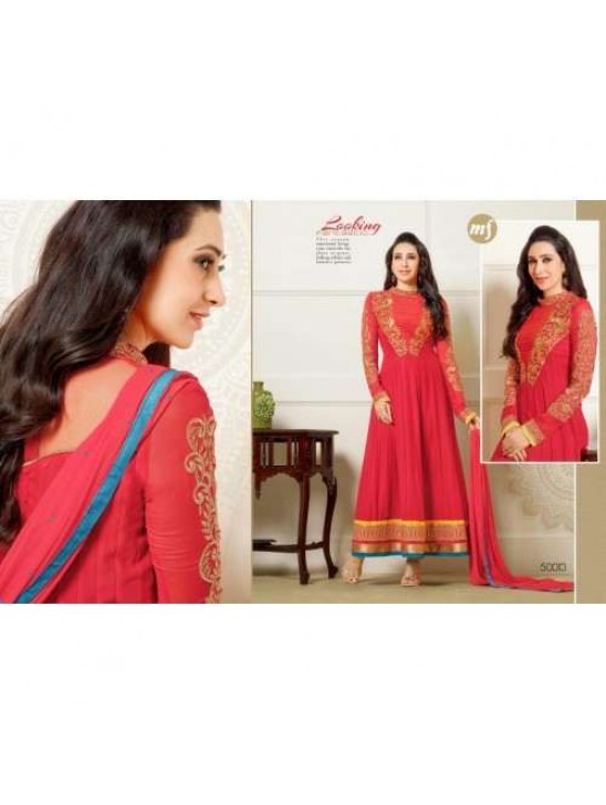 Red KARISHMA KAPOOR ELIZA 5 HEAVY EMBROIDERED DRESS