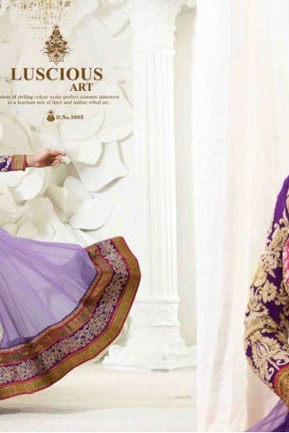 Purple Net Dress Designer Gown Anarkali