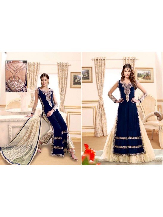 BLUE Z PLUS DETAILED EMBROIDERED WEDDING WEAR LENGHA