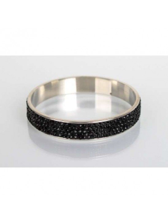 Black Crystal Shamballa Bangle