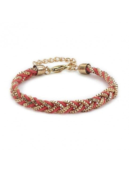 Designer Inspired Coral And Gold Bracelet