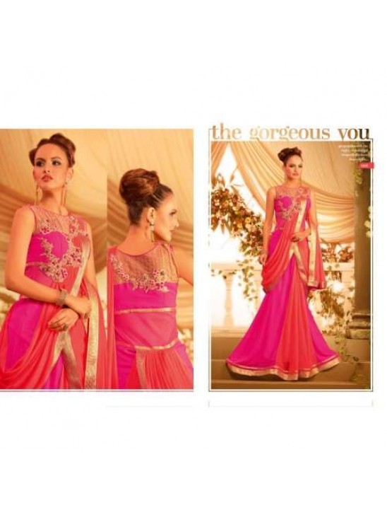 Pink and Gold GOWNS 2 WEDDING WEAR HEAVY EMBROIDERED GOWN