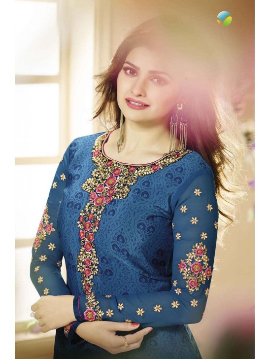 Blue Kaseesh Royal Salwar Kameez Suit