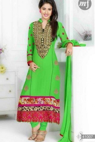 Green Heena Khan Salwar Churidaar Suit